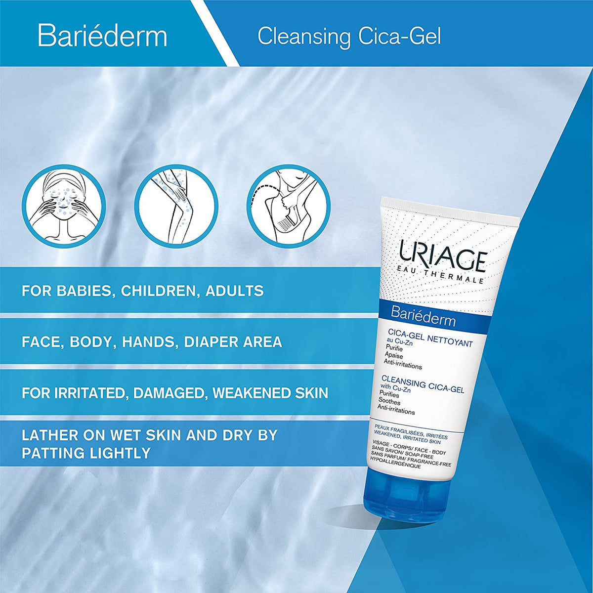 Uriage Bariederm Cleansing Cica-Gel (CU-ZN+) [200ml] – Ascen Plus Pharmacy