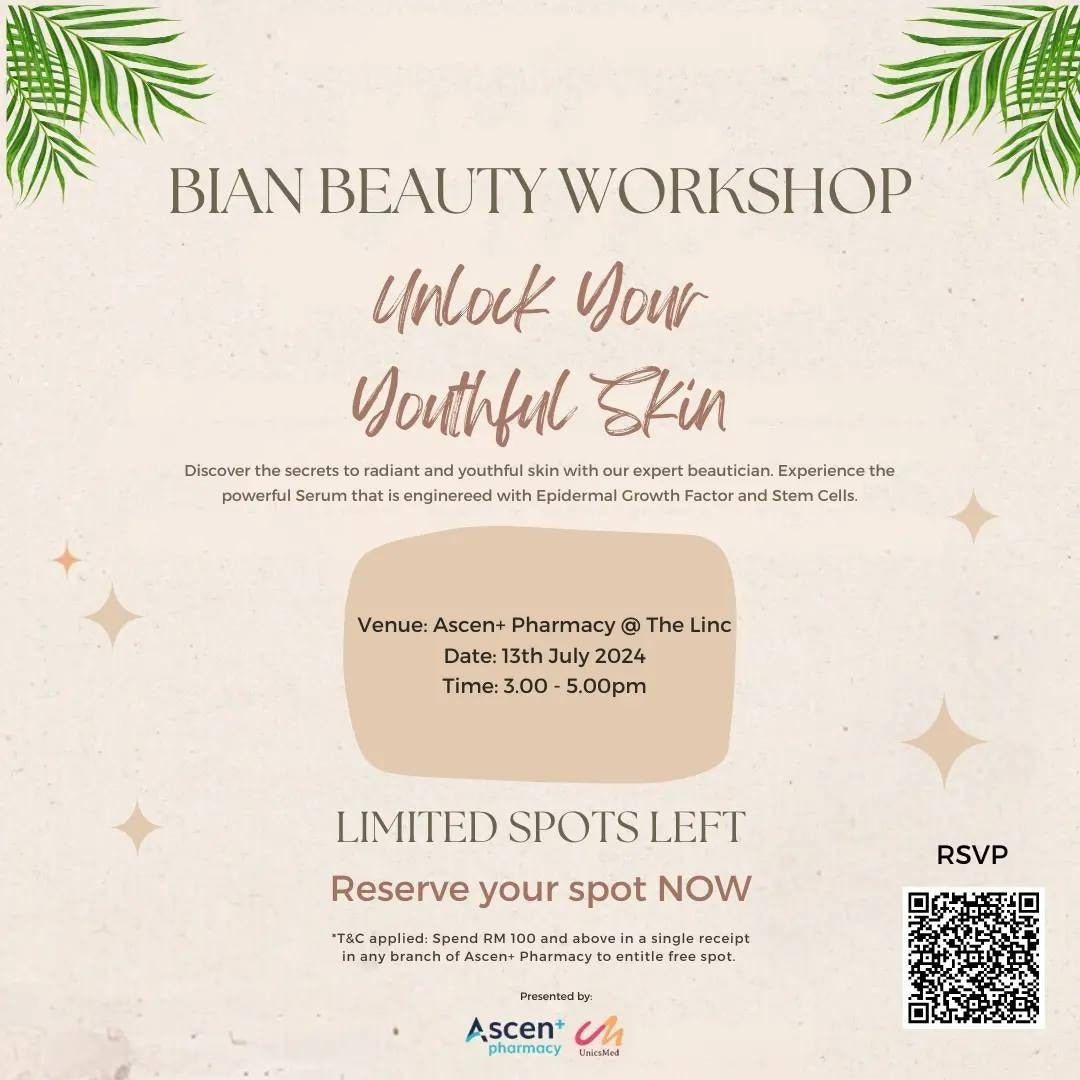 Unlock Your Youthful Skin with Bian Beauty Workshop