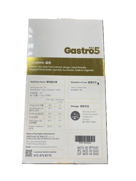 GASTRO 5 Minutes Rapid Relief for Gastric Pain Acid Reflux Heartburn Stomach-Wind Relief [3X10s]