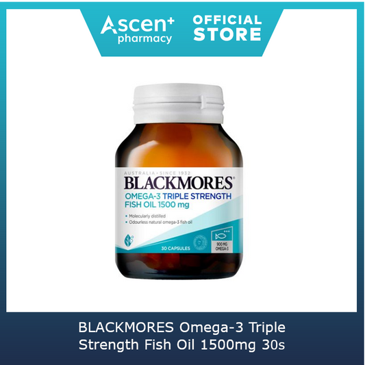 BLACKMORES Omega-3 三倍强度鱼油 1500 毫克胶囊 [30 粒]