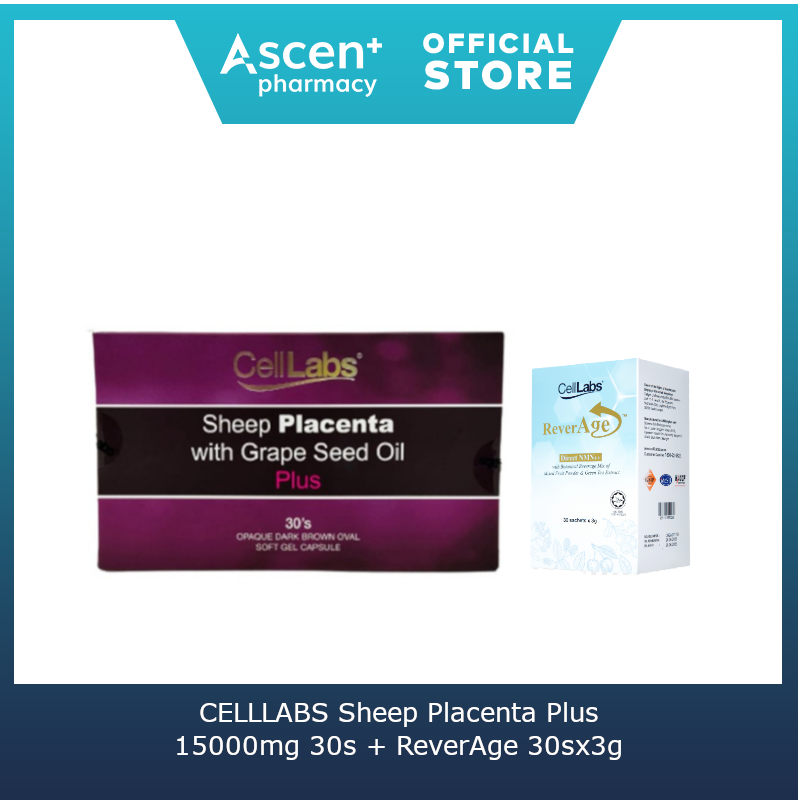 CELLLABS Sheep Placenta Plus 15000mg [30s] + ReverAge [30sx3g]