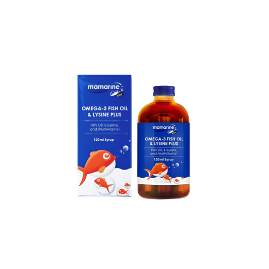 ELDON MAMARINE Omega-3 Fish Oil & Lysine Plus [120ml]