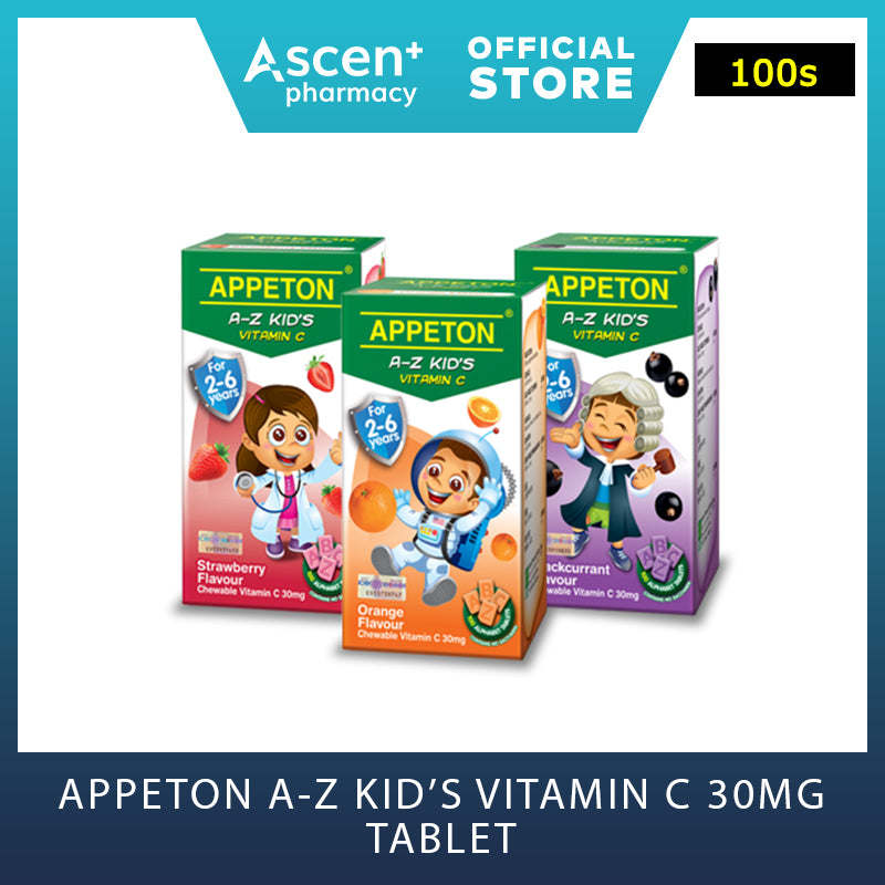 APPETON A-Z Kid's Vitamin C 30mg Tablet [100s] Blackcurrant