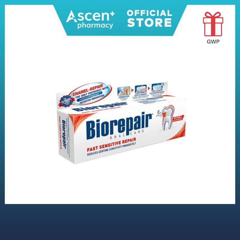 【FREE 15ml Biorepair Sensitive Toothpaste】Biorepair Fast Sensitive Repair Toothpaste 75ml