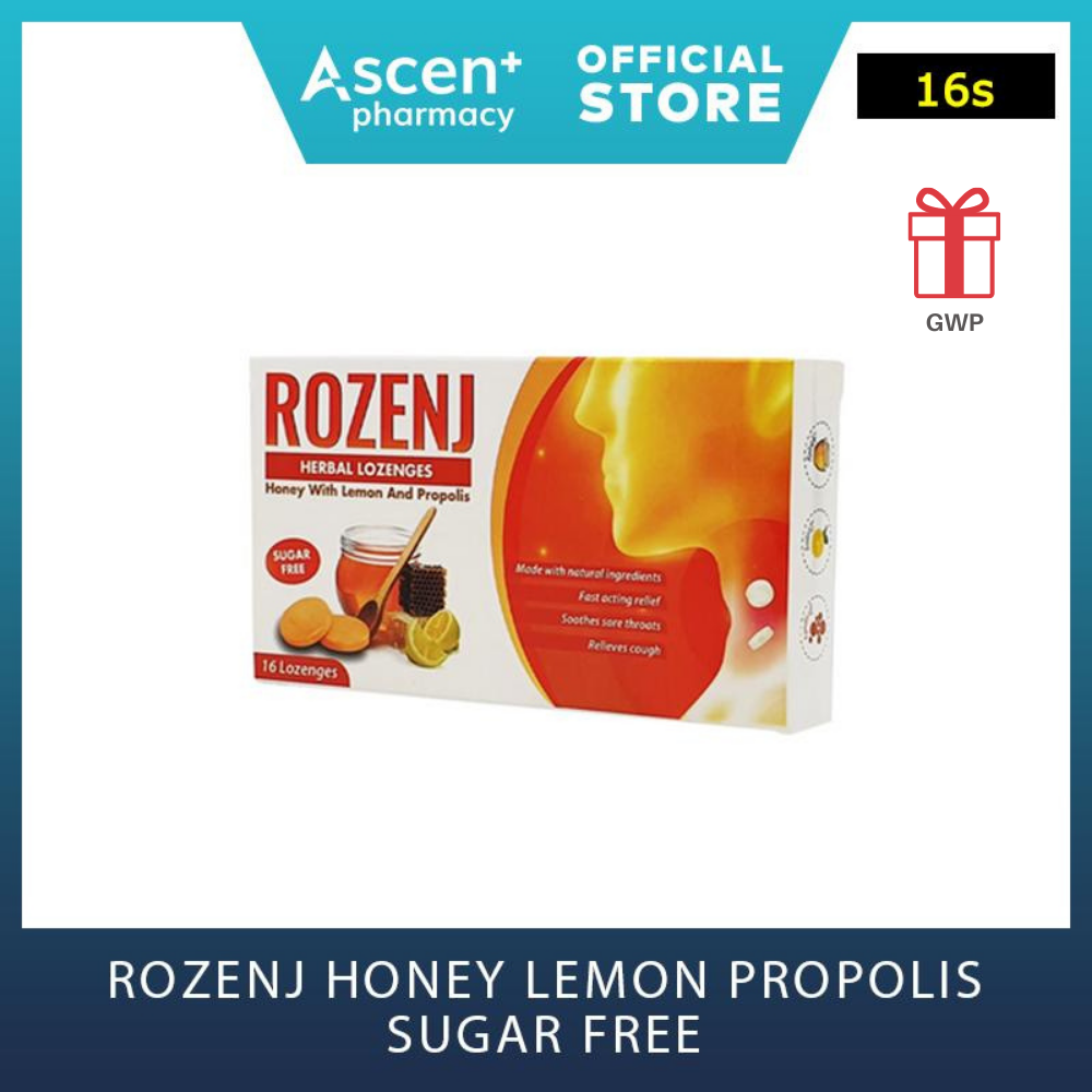 ROZENJ Plus Honey Lemon Propolis Sugar Free [16s]