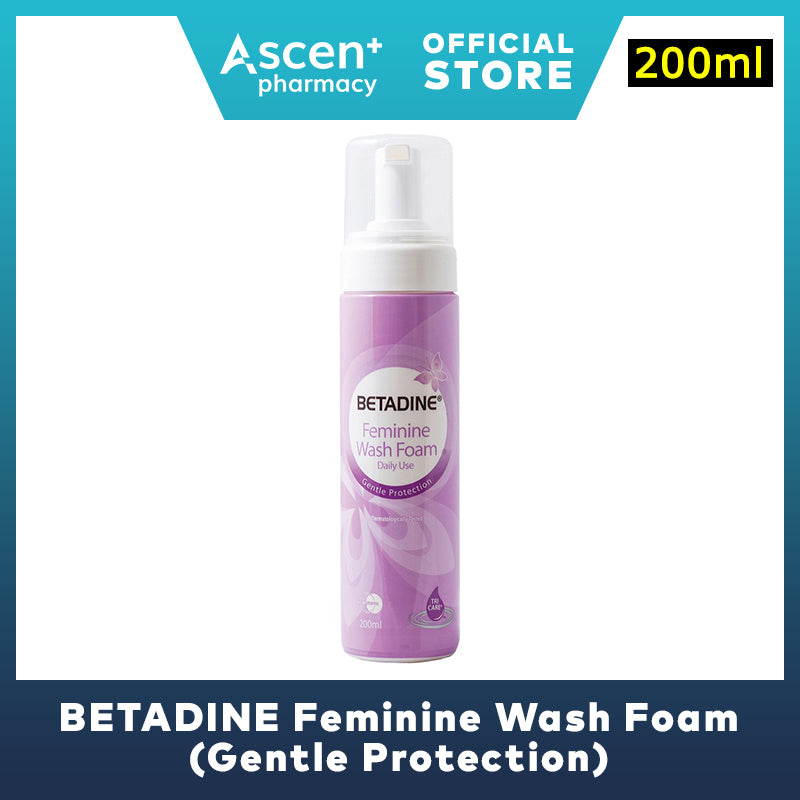 BETADINE Feminine Wash Foam (Gentle Protection) 200ml – Ascen Plus Pharmacy