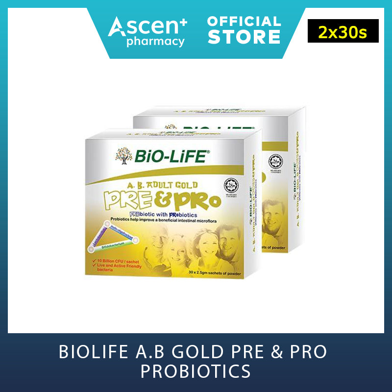 BIO-LIFE A.B Gold Pre & Pro Probiotics [2x30s]
