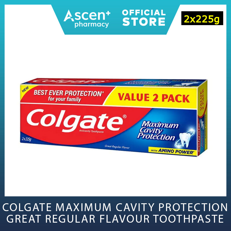 COLGATE Maximum Cavity Protection Great Regular Flavour Toothpaste [2x225g]