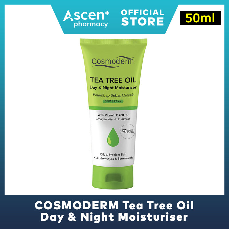 COSMODERM Tea Tree Oil Day & Night Moisturiser With Vitamin E [50ml]