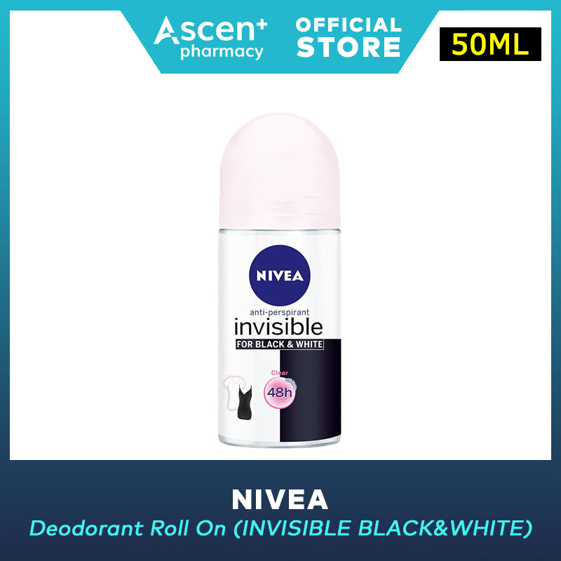 NIVEA Deodorant Roll On (Women) [50ml] Invisible B&W