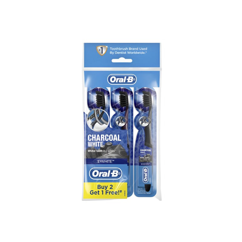 ORAL B 3D White Charcoal White Toothbrush [3s]