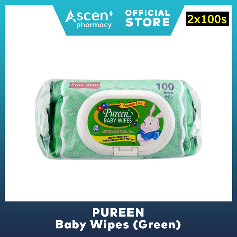 PUREEN Baby Wipes (Green) [2x100s]