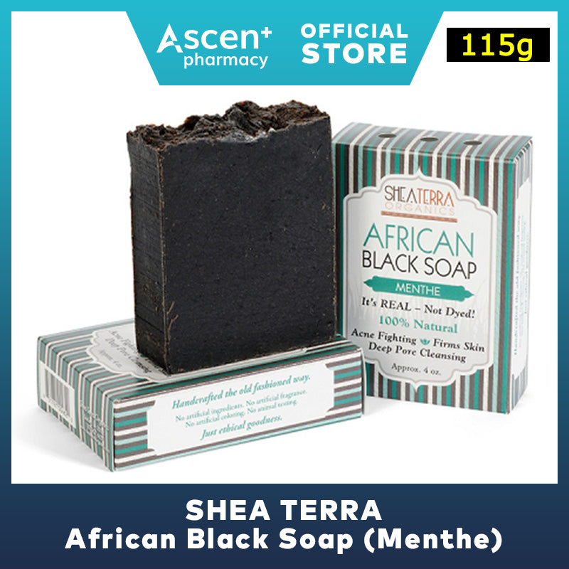 SHEA TERRA African Black Soap (Menthe) [115g]