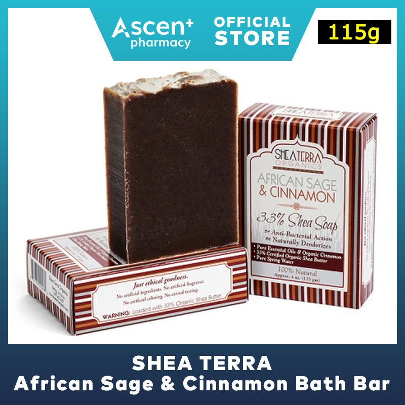 SHEA TERRA African Sage & Cinnamon Bath Bar [115g]