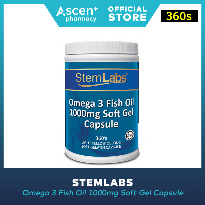 STEMLABS Omega 3 Fish Oil 1000mg Soft Gel Capsule [360s]