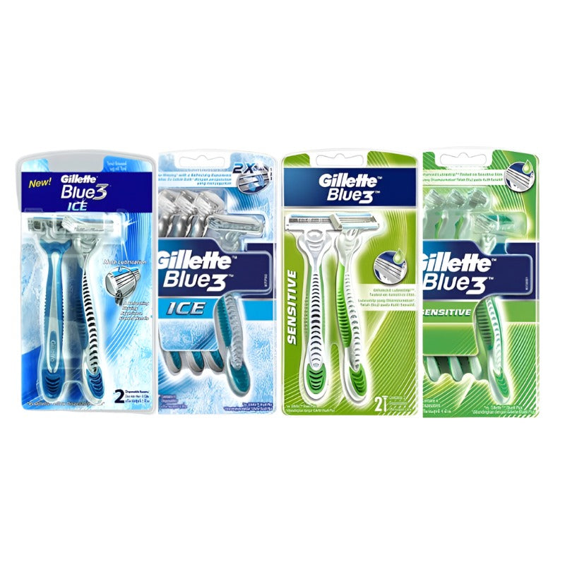 GILLETTE Blue III Ice/Sensitive Razor [2s/4s]